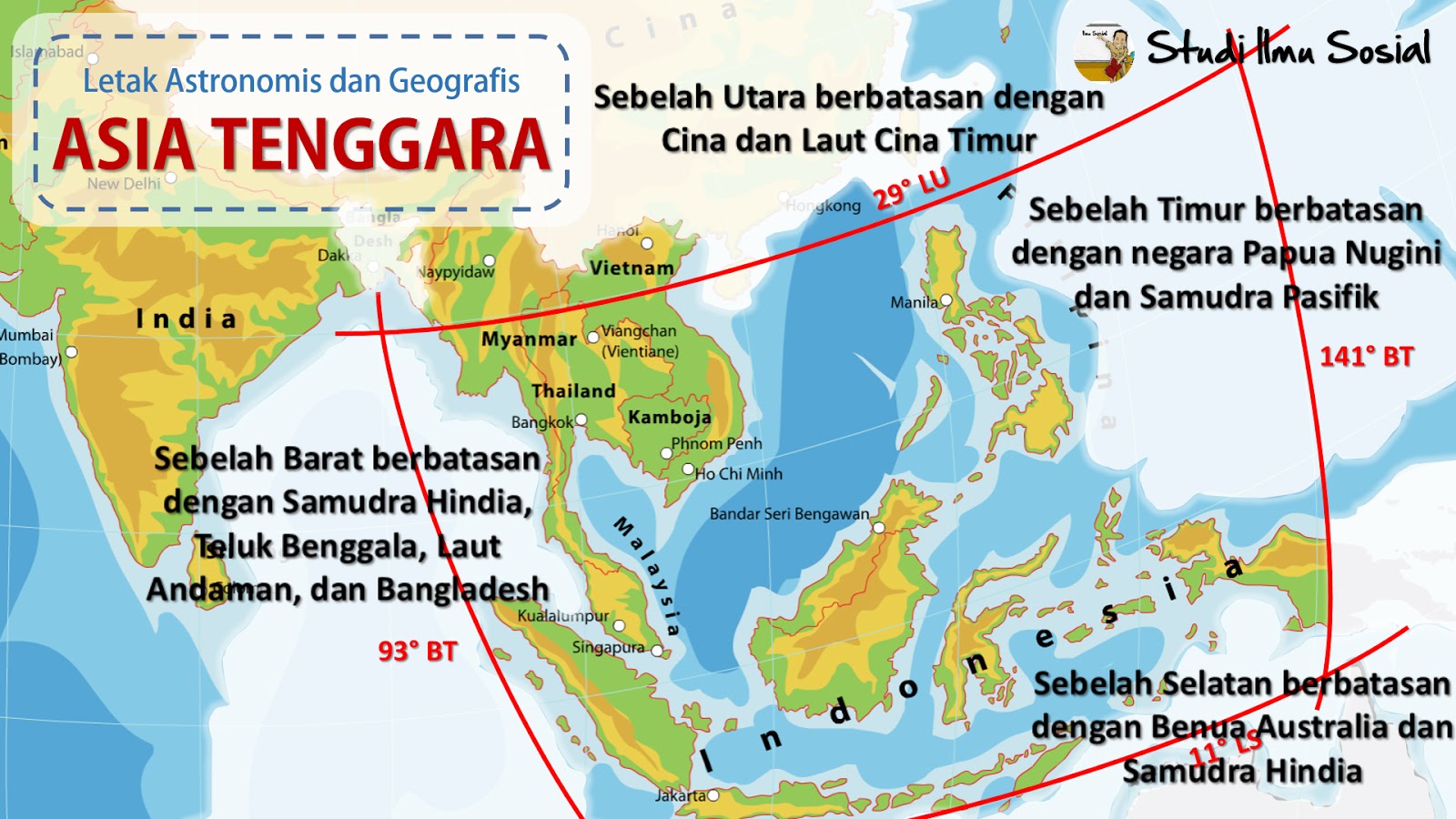 Kondisi Geografis Asia Tenggara ~ Studi Ilmu Sosial
