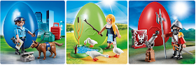 The other sets of PLAYMOBIL Easter Eggs you can get. Policeman, maiden and knight.