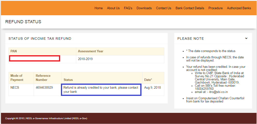 Check refund status gertyvector