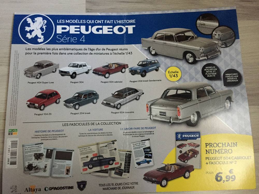 test collection peugeot serie 4 1:43
