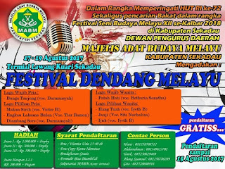 Meriahkan HUT RI, MABM Gelar Festival Dendang Melayu Meriahkan HUT RI, MABM Gelar Festival Dendang Melayu