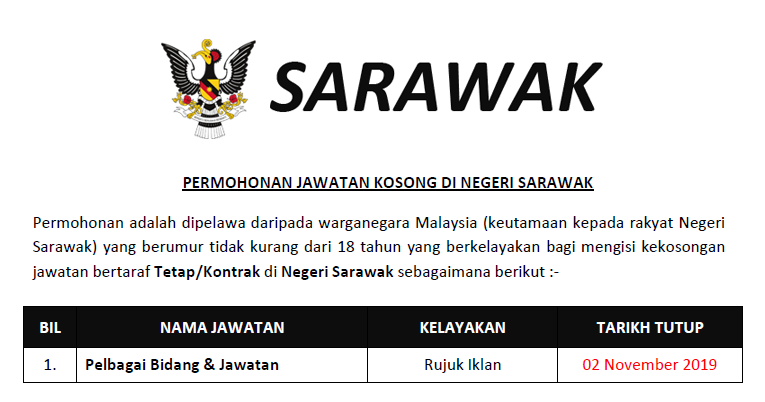 pengambilan terkini jawatan kosong di negeri sarawak job vacancy graphic designer kuala lumpur