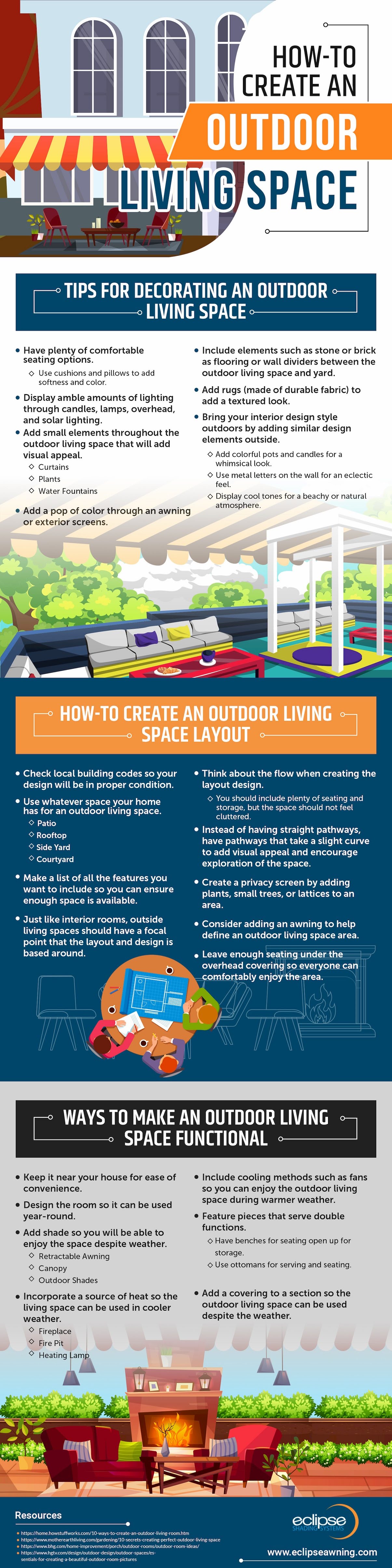 How to Create an Outdoor Living Space #infographic