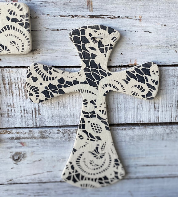 Decorating Four Unfinished Wooden Cross Cutouts From The Dollar