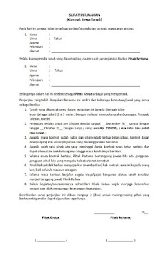 Komik Amp Komputer Informasi Contoh Surat Perjanjian Sewa Kios