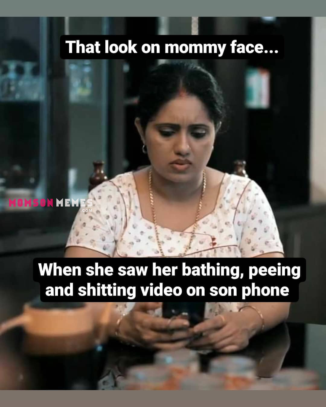 Mom’s reaction.. when she see her own video on her son’s phone!