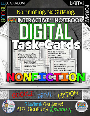 These nonfiction task cards are great for your 4th, 5th, 6th, 7th, 8th, 9th, 10th, 11th, or 12th grade students to get more nonfiction or informative reading and writing skills in! Click through to learn more and get your own copy today!