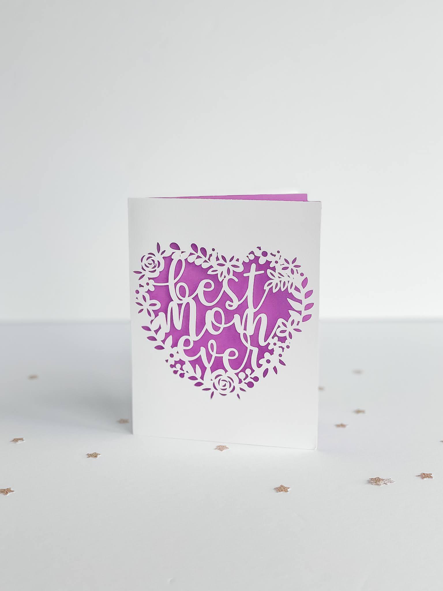 Best Mom Ever Paper Cut Mother's Day Card Best Mom Ever Paper Cut Mother's Day Card