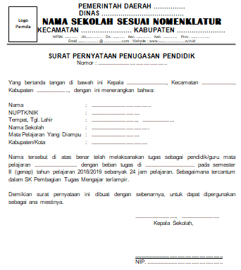 Contoh Surat Penugasan Pendidikguru Dari Kepala Sekolah