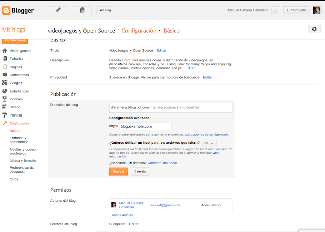 DriveMeca instalando dominio propio en Blogger paso a paso DriveMeca instalando dominio propio en Blogger paso a paso