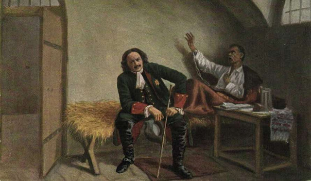 Пётр І посещает в тюрьме наказного гетмана Павла Полуботка в 1724 году