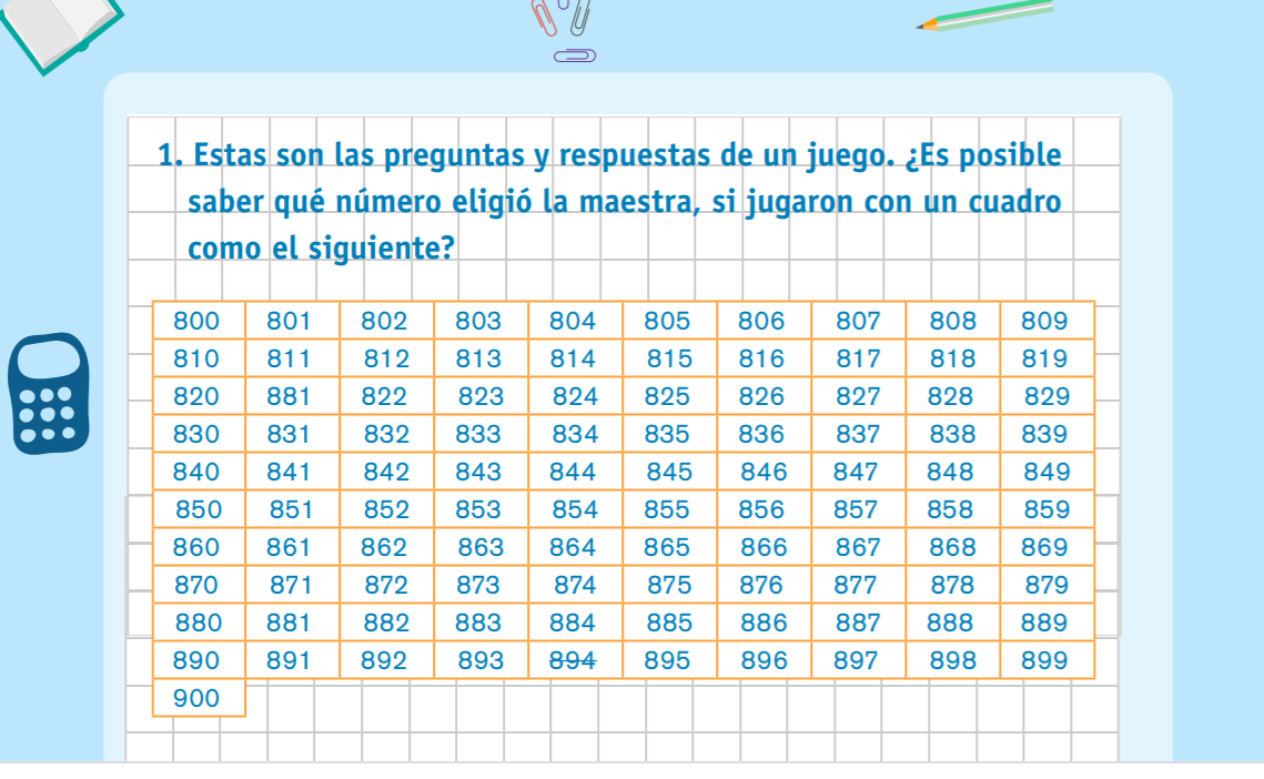 Tercero Devoto 2020 MATEMÁTICA NÚMEROS DEL 800 AL 900