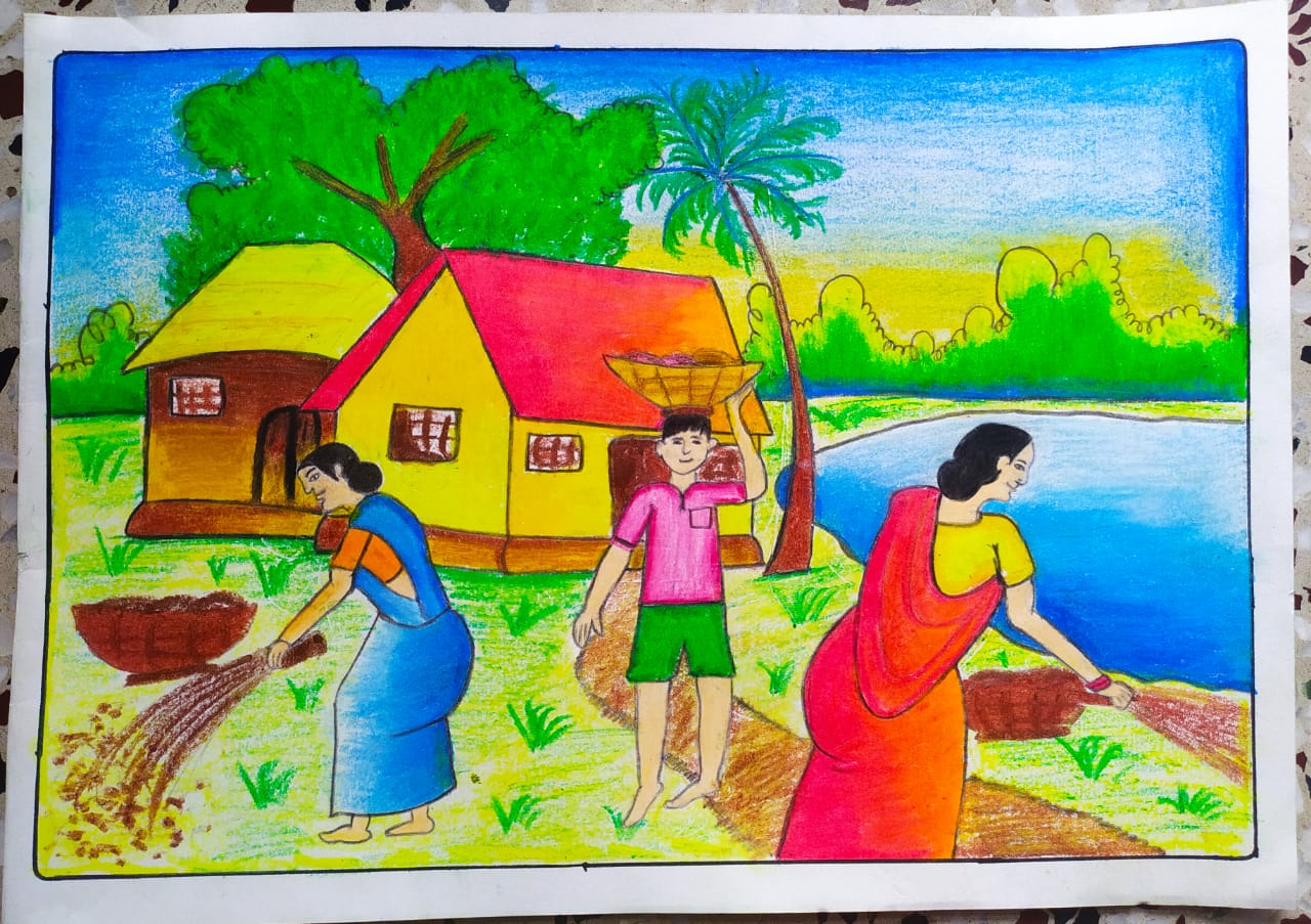 Vidyalaya plastic hin Man barate sapath nin.// Nirmal Vidyalaya scenery  drawing.//Tarun Art. - YouTube