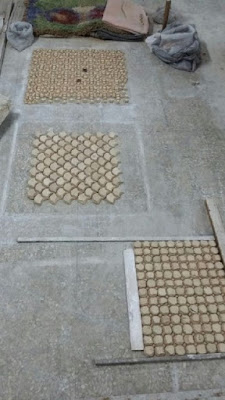 Preparación para la unión de los mosaicos