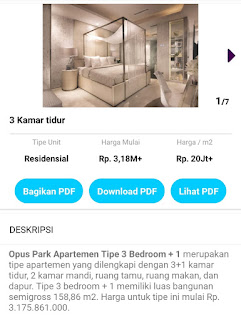 3 bed room Opus Park 0812 8969 2251