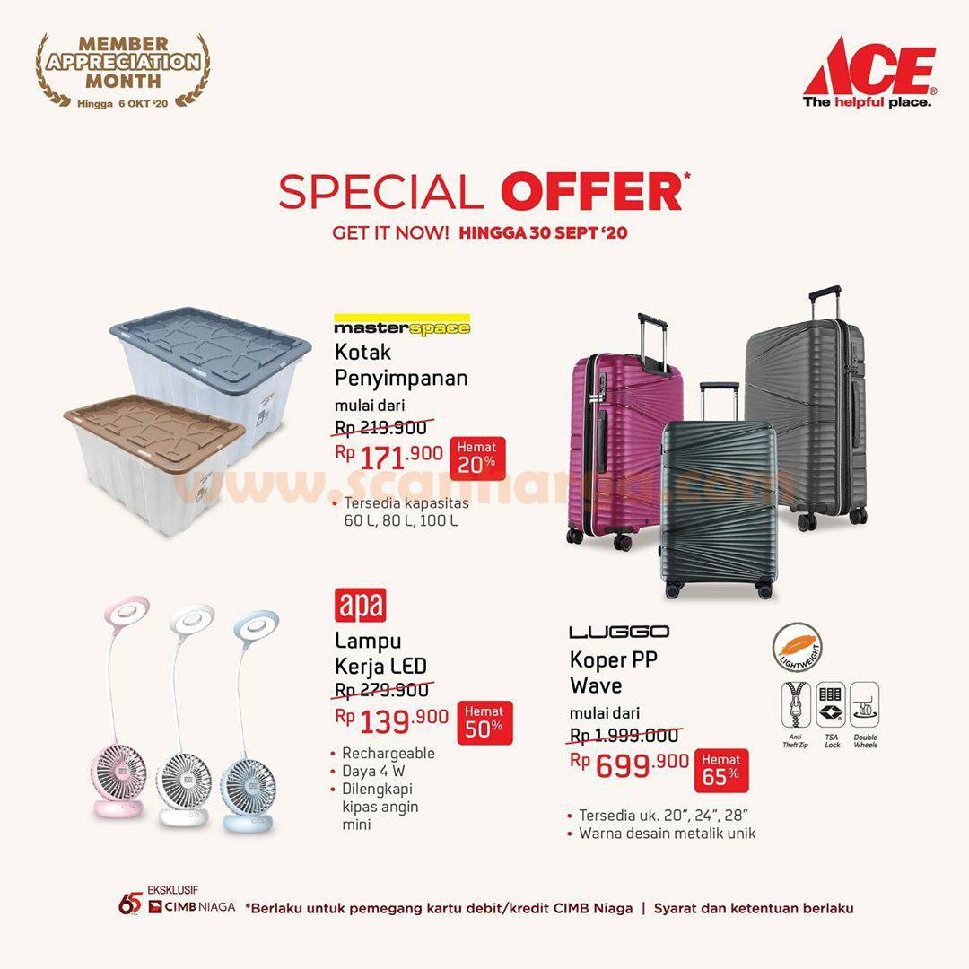 ACE Hardware Promo Special Offer Up To 65 dengan Debit /Kartu Kredit