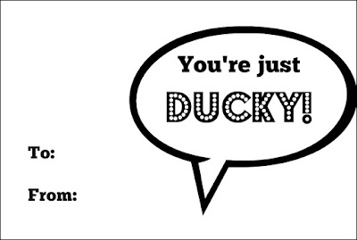 Transparent Just Ducky printable Valentines from 504 Main