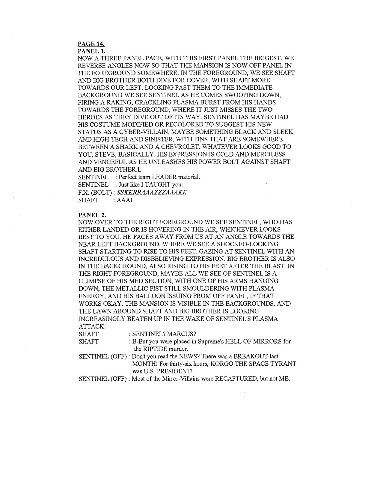 Alan Moore's Forgotten Awesome: Youngblood #2 script