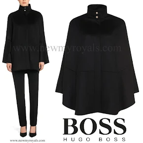 Queen Letizia wore Hugo Boss Capina wool cape