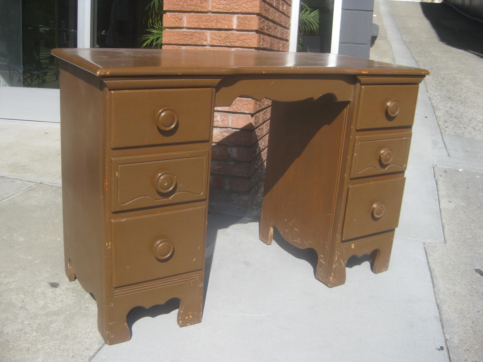 UHURU FURNITURE & COLLECTIBLES SOLD Desk with Wooden Knobs 65