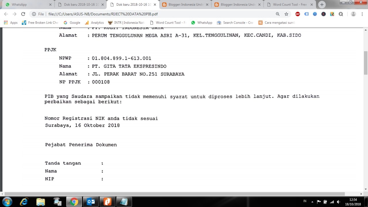 Cara Buka Blokir Nomor Induk Berusaha (NIB) Aktif Tapi Tidak Efektif