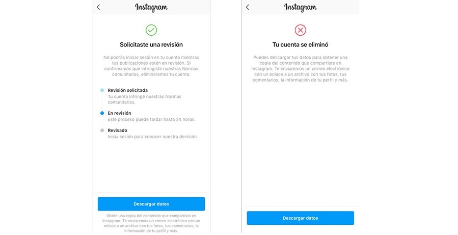 Instagram hace mu00e1s fu00e1cil la forma de apelar las cuentas inhabilitadas ~ Curioseando