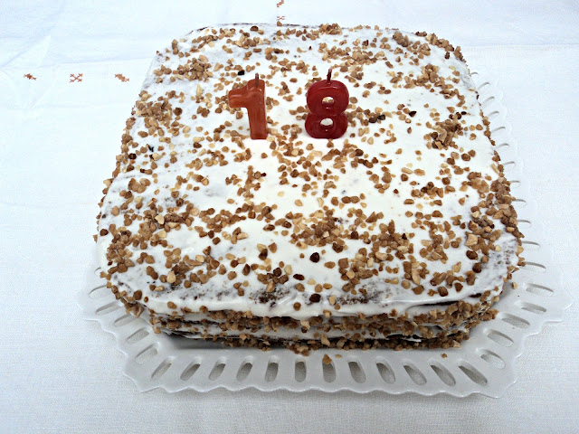 Tarta de café y nueces