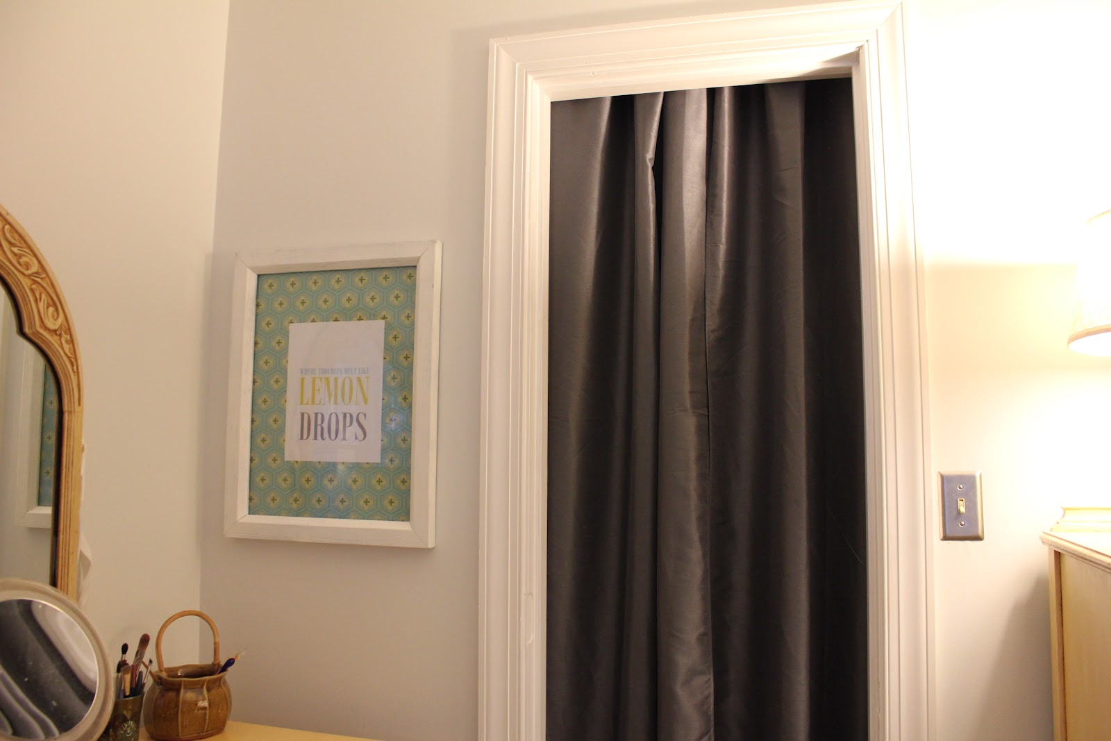 PeaHen Pad Gray curtains for closet doors
