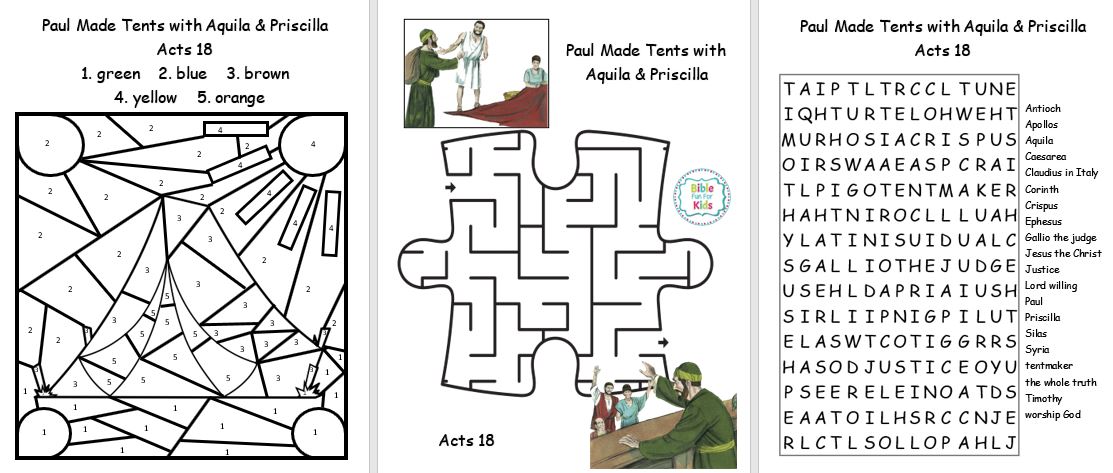 Priscilla And Aquila Tent Makers Easy Craft