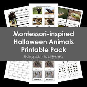 Montessori-inspired Halloween Animals Printable Pack