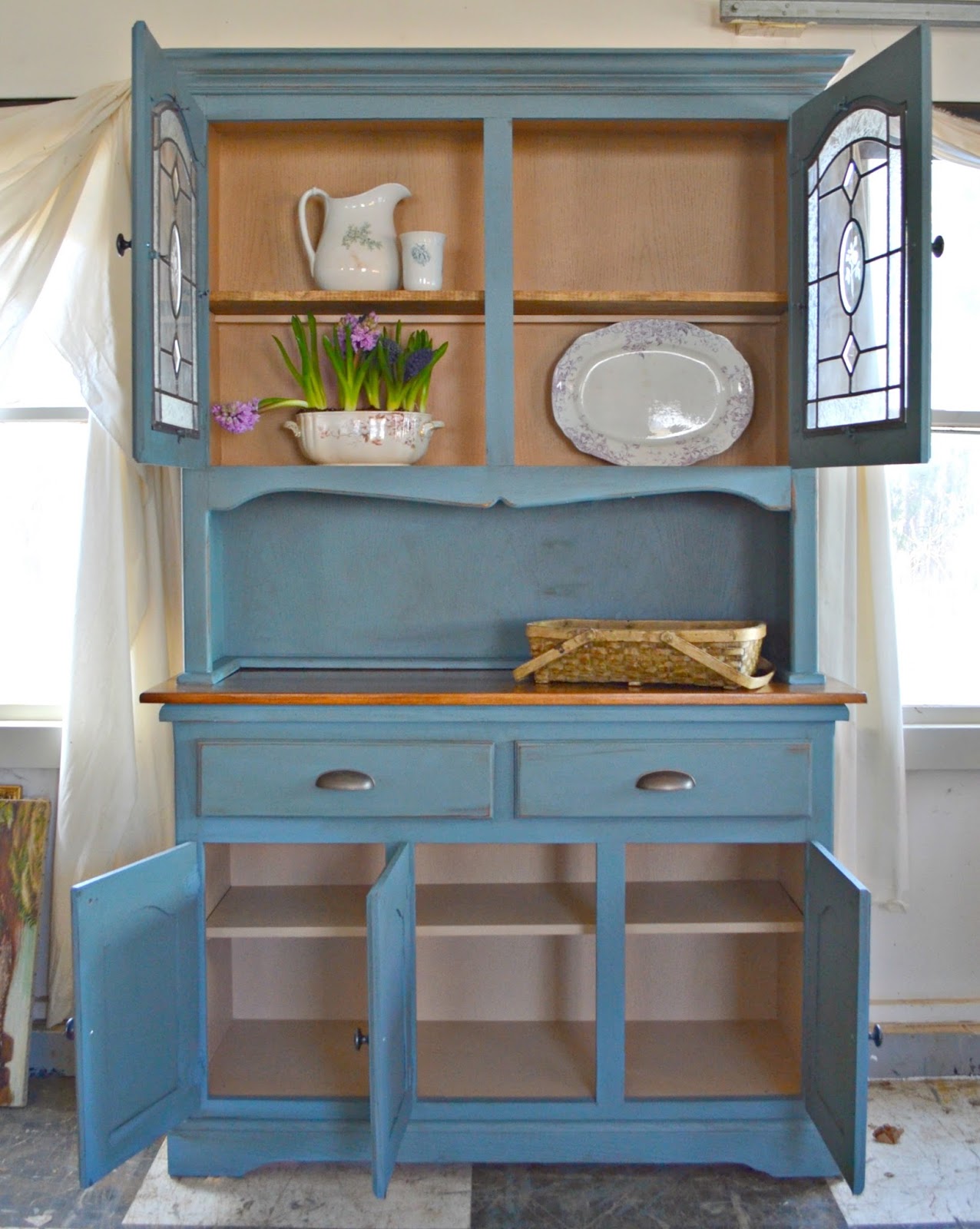 Heir and Space A Vintage Hutch in Blue and Mocha