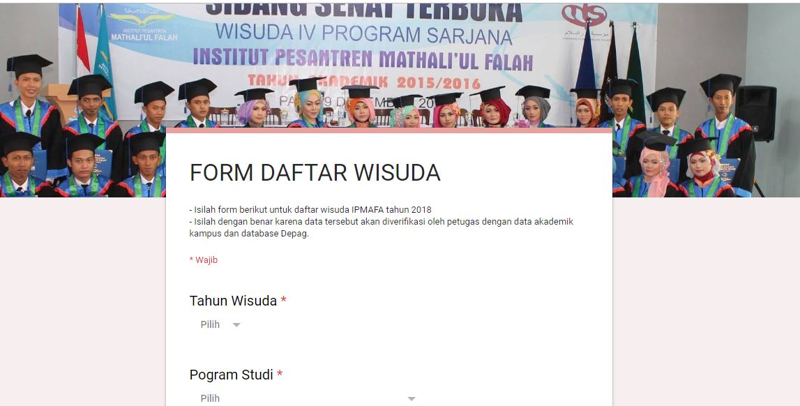 Alur Pendaftaran Wisuda IPMAFA Tahun 2019