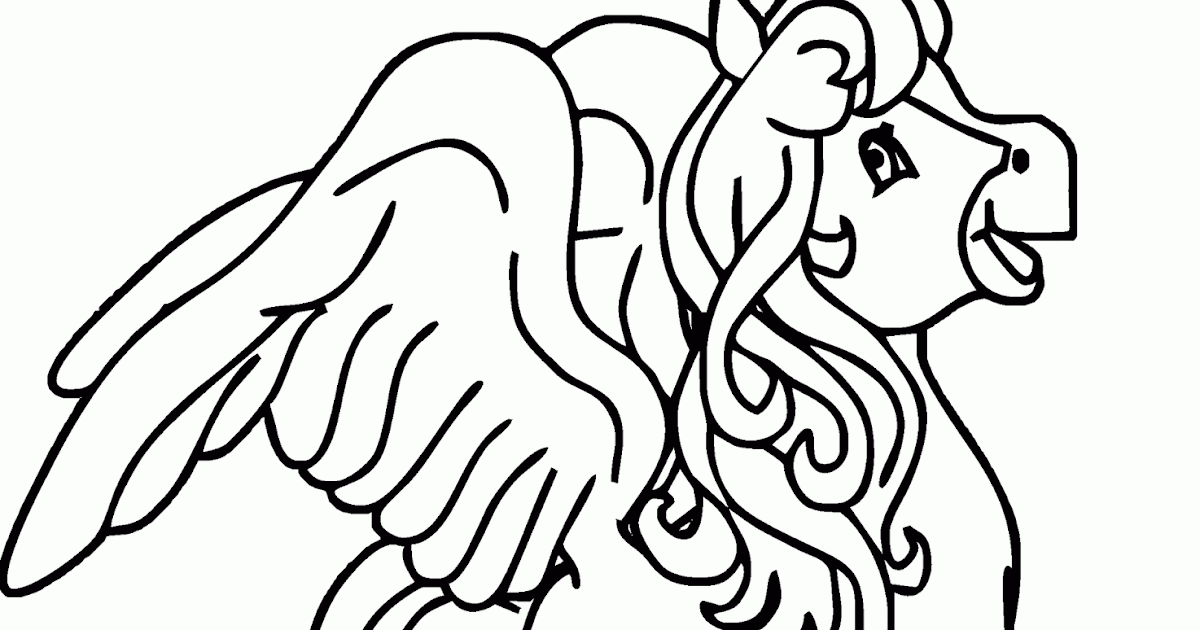 Mewarnai Aneka Gambar Pegasus Versi Kartun & Nyata - Contoh Anak PAUD