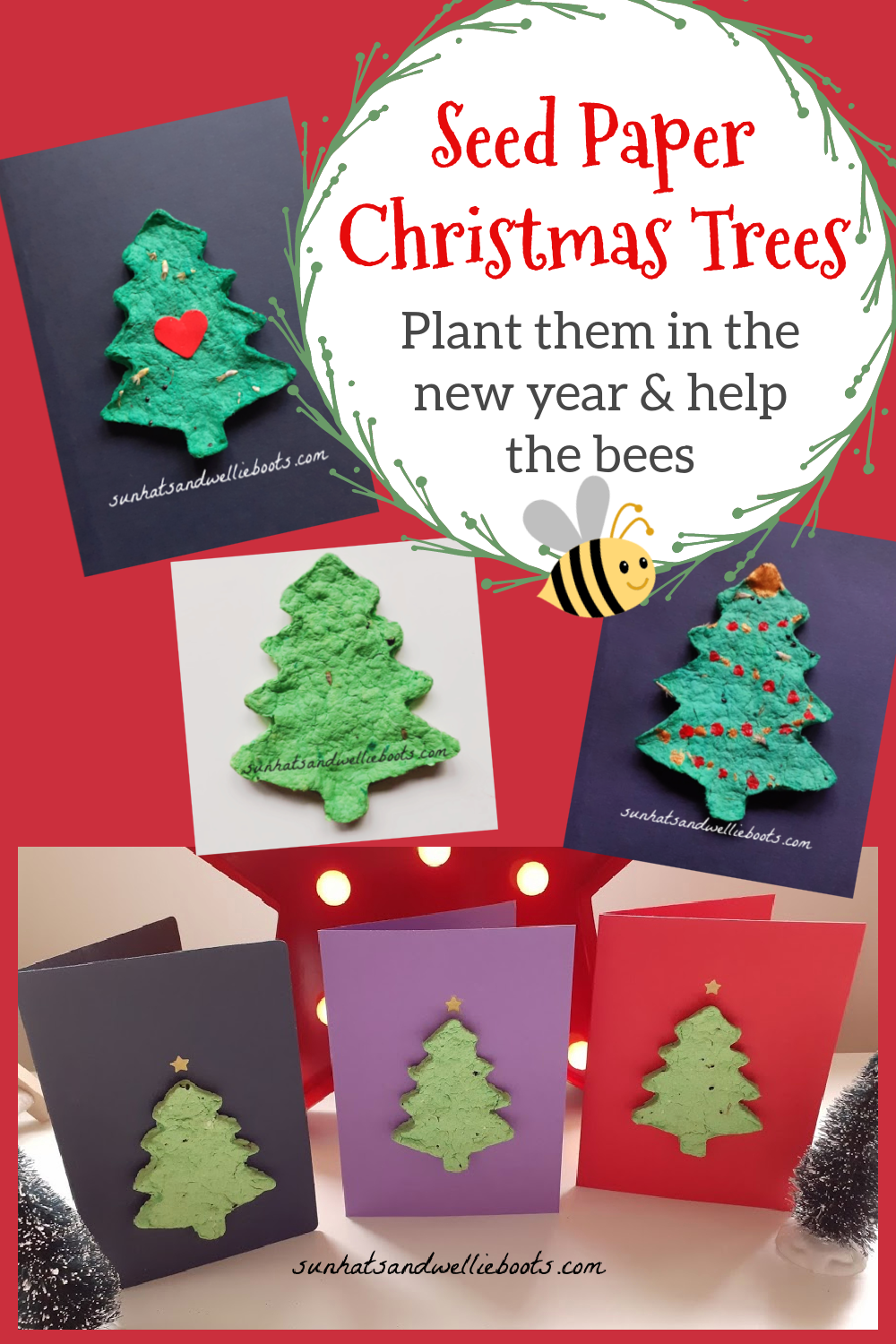 Sun Hats & Wellie Boots Seed Paper Christmas Trees