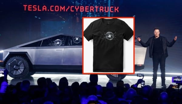 Tesla turns the Cybertruck broken glass incident into a shirt