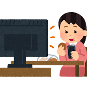 ながらスマホのイラスト(女性)