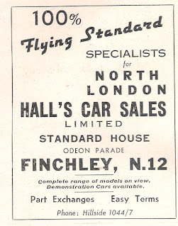 Halls of Finchley advert from Autocar 30 April 1937