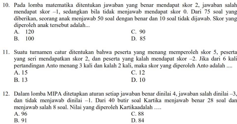 Contoh Soal Bilangan Cacah Dan Jawabannya Jawaban Buku