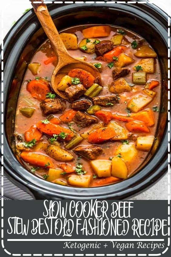 SLOW COOKER BEEF STEW BEST OLD FASHIONED RECIPE Food Genevieve