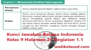 Kunci Jawaban Bahasa Indonesia Kelas 9 Halaman 21 Kegiatan 1 1 Wali Kelas Sd