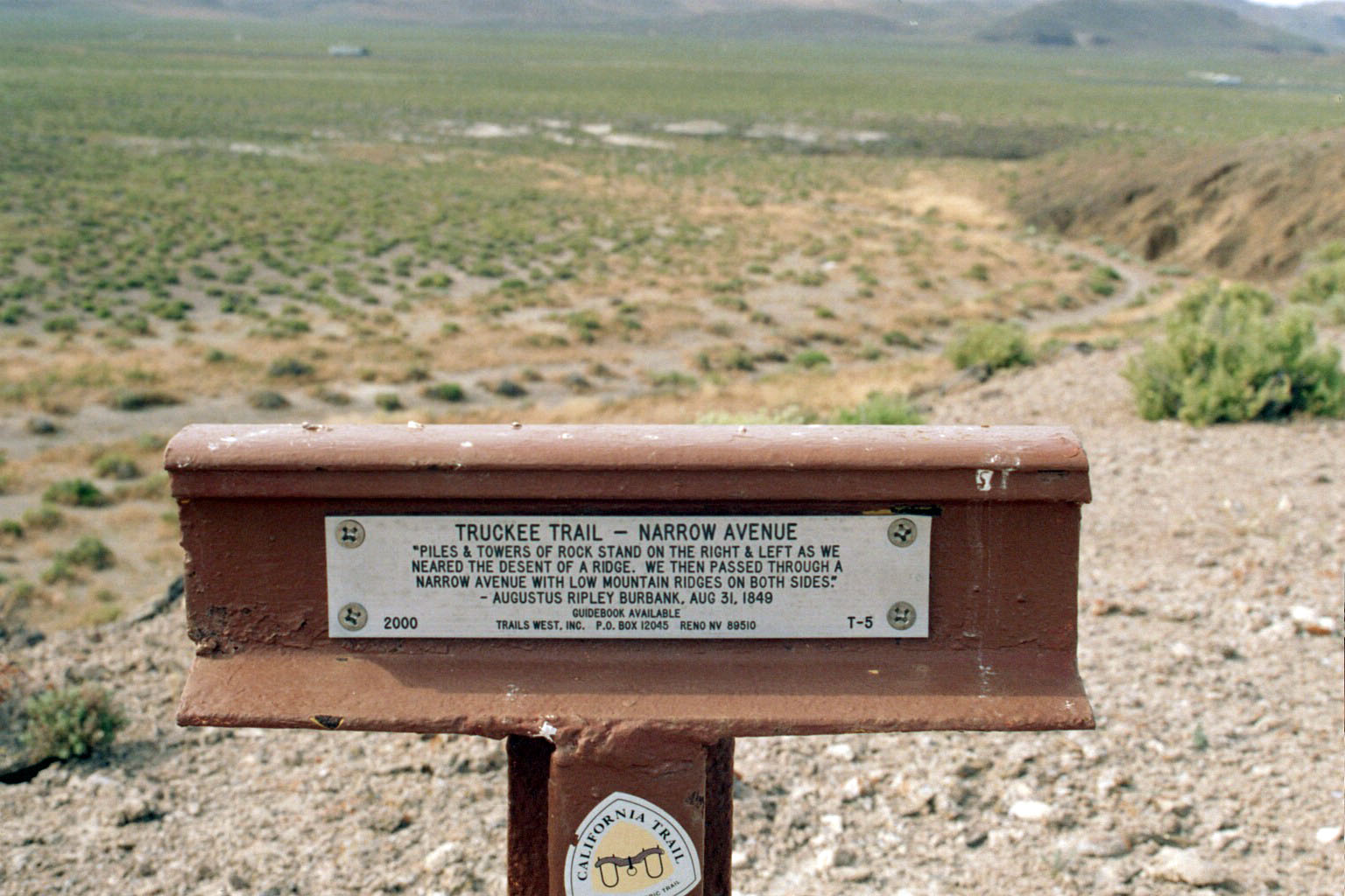 ARMCHAIR HIKER SAN DIEGO DONNER TRAIL 40 MILE DESERT LOVELOCK NEVADA TO RENO