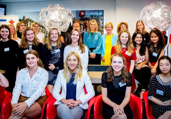 Queen Maxima visited Elske Doets Young Lady Business Academy in Heerhugowaard.and the Queen visited the Albeda College for Rotterdam-Zuid