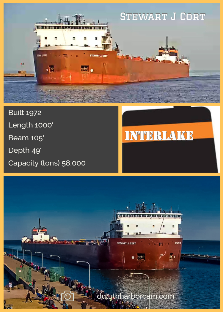 Duluth Harbor Cam Stewart J Cort arrived in Superior 04/02/2021