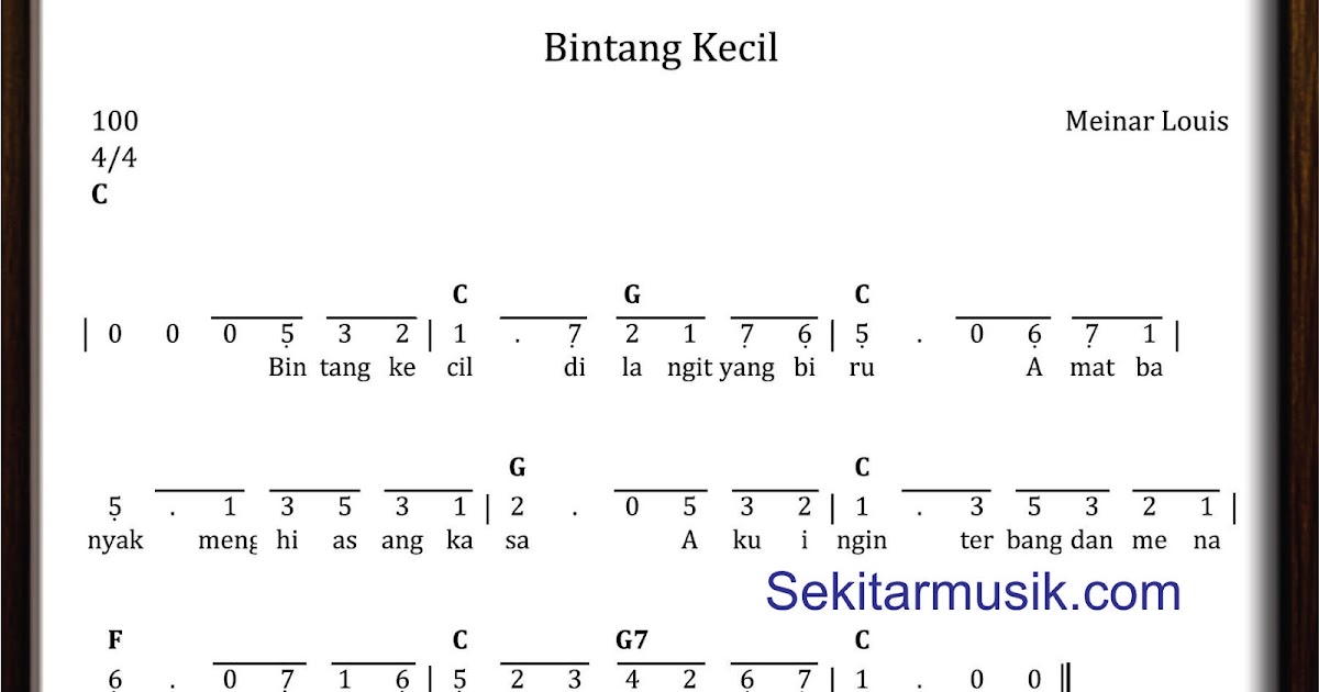 Not Angka Bintang Kecil - SEKITAR MUSIK
