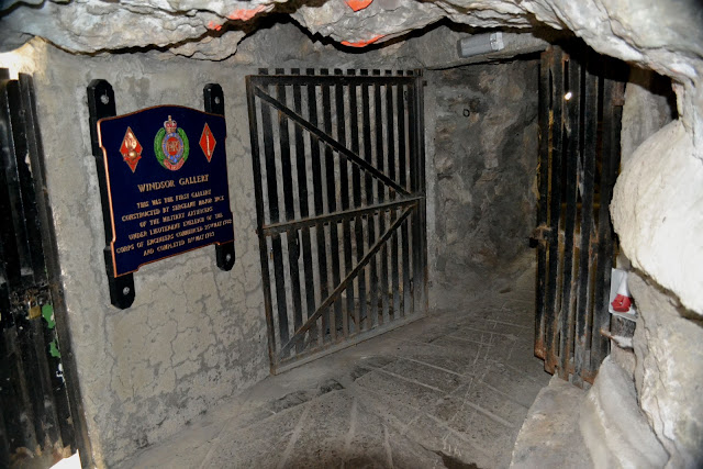 Descending into the Great Siege Tunnels in the Rock of Gibraltar.