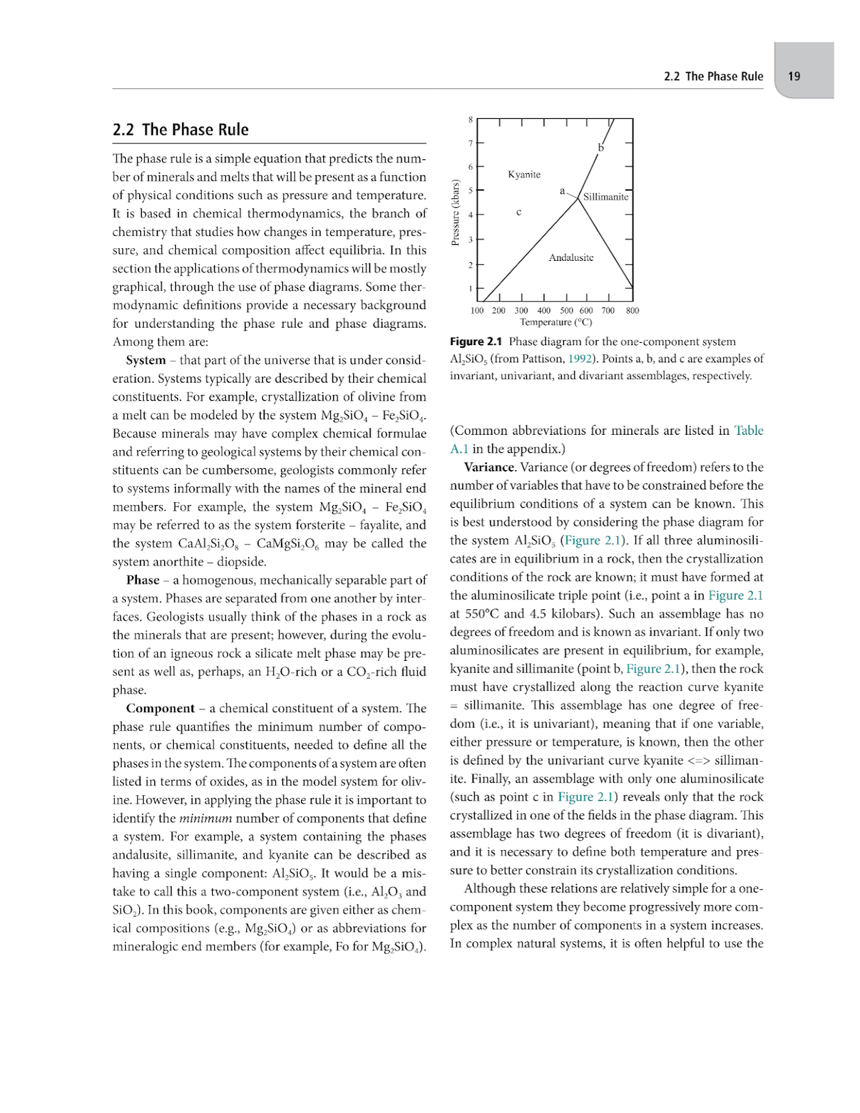 Geology study: Phase Rule