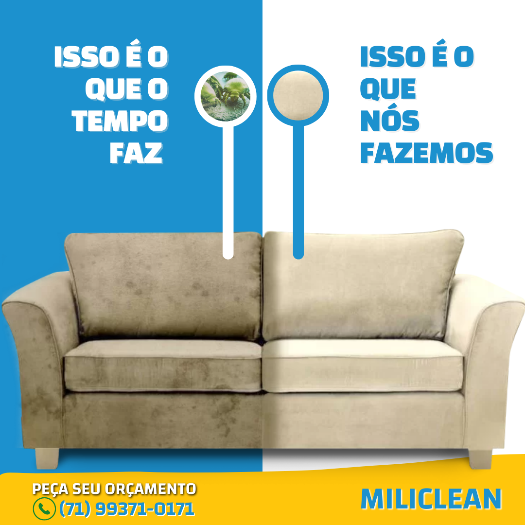 Limpeza de Sofá em Lauro de Freitas - Limpeza de estofados profissional -  MILICLEAN - Limpeza Impermeabilização de estofados