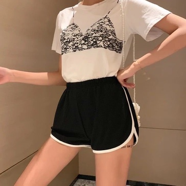 QUẦN SHORT NỮ COTTON VIỀN ĐÙI DÁNG THỂ THAO