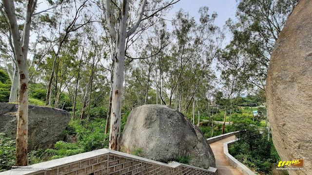 On the steps to the Devarayanadurga hill peak