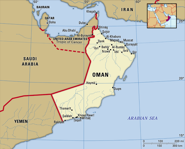 The map of Oman